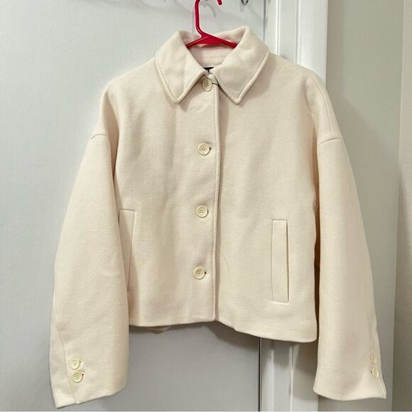 Zara MANTECO Short Wool Coat Size Medium - Picture 13 of 14